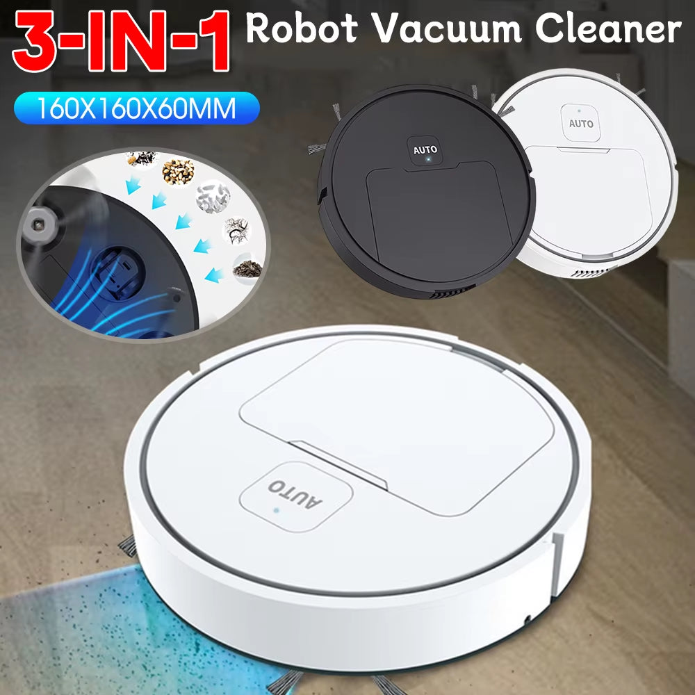 3-In-1 Smart Sweeping Robot Vacuum Cleaner Automatic Cleaning Sweeping Machine USB Rechargeable Mopping Cleaning Appliances New