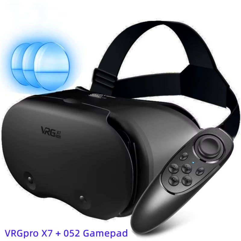 Original pro X7 VR Virtual Reality 3D Glasses Box VR Google Cardboard Helmet for IOS Android 5-7" Smartphone,Wireless Rocker