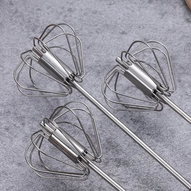 Hand Pressure Semi-Automatic Egg Beater Stainless Steel Kitchen Accessories Tools Self Turning Cream Utensils Whisk Manual Mixer