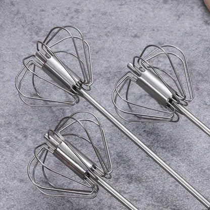 Hand Pressure Semi-Automatic Egg Beater Stainless Steel Kitchen Accessories Tools Self Turning Cream Utensils Whisk Manual Mixer