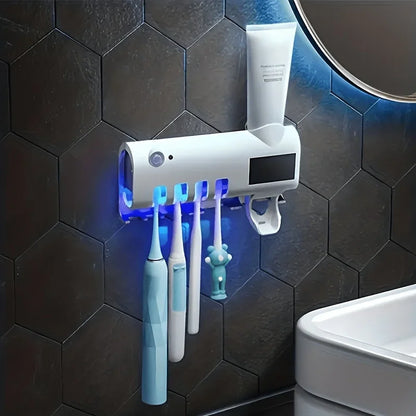 Wall Mounted Toothpaste Dispenser Toothbrush Slots
