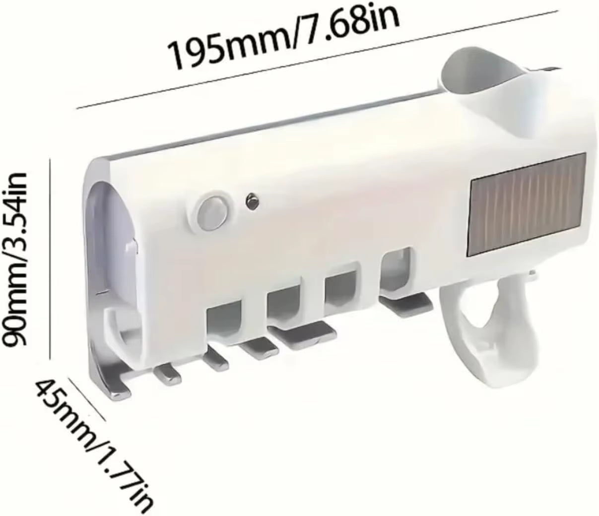 Wall Mounted Toothpaste Dispenser with 4 Toothbrush Slots, Toothbrush Cleaning Rack, Bathroom Accessories, No Drilling Required
