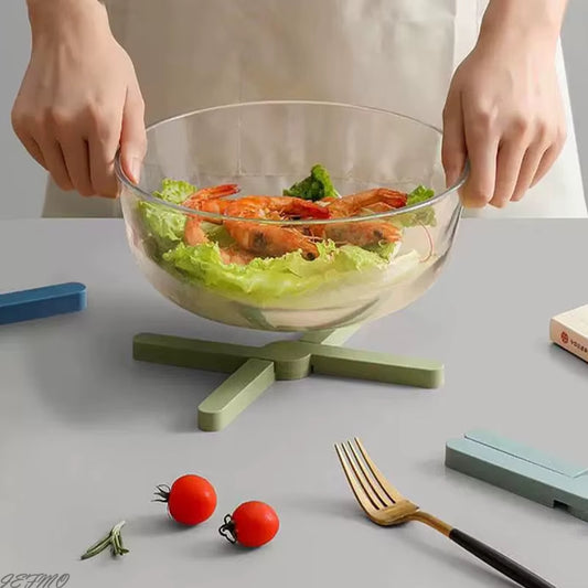 X-Shaped Foldable Tripod Mat, Heat Resistant Plastic Table Mat, Non-Slip Coaster for Hot Dishes, High Quality Kitchen Accessorie